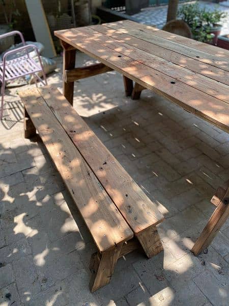 Wooden Garden bench set 3