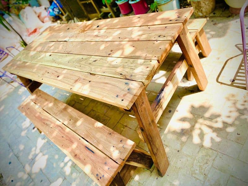 Wooden Garden bench set 6