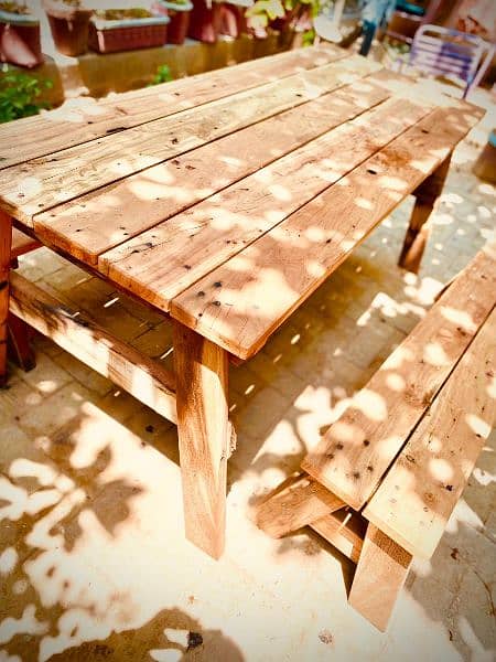 Wooden Garden bench set 7