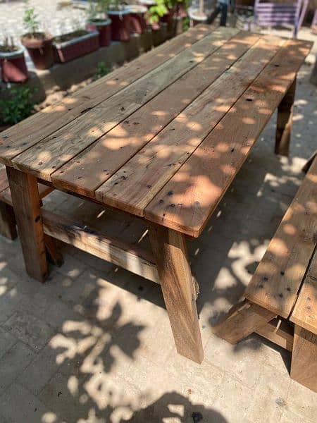 Wooden Garden bench set 8