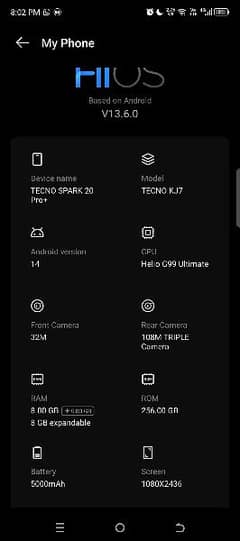 Tecno spark 20 pro plus black color 16gb ram 256gb ROM 10by10condition