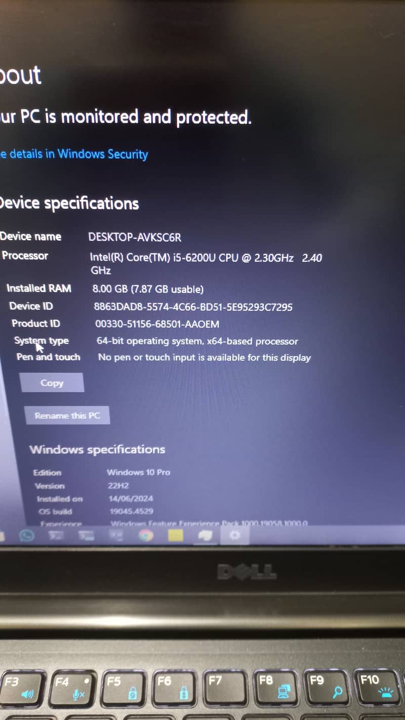 Dell i5-6gen 8/256 11