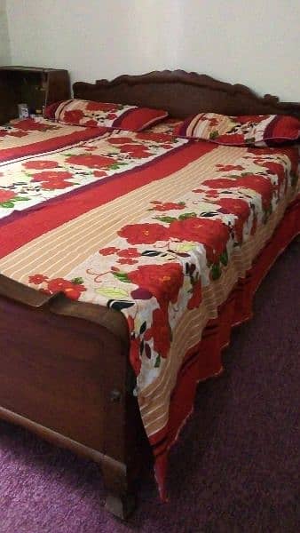 wooden double bed 2