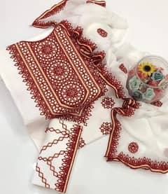 3Pc Cotton Lawn Embroidered Suit 0