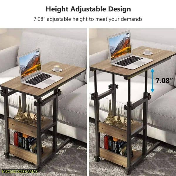 Wooden Adjustable Laptop Side Table For Sofa and Bed 4