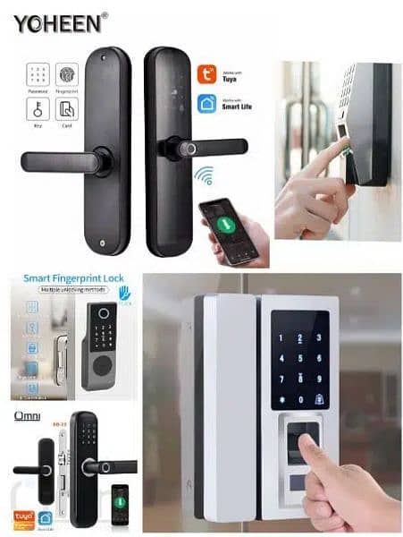 Electric door lock card fingerprint smart lock access control system 0