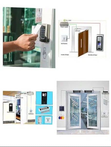 Electric door lock card fingerprint smart lock access control system 2