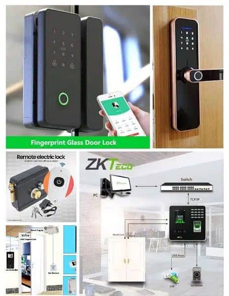 Electric door lock card fingerprint smart lock access control system 3
