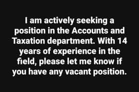 Accountant available with 14 years experience 0