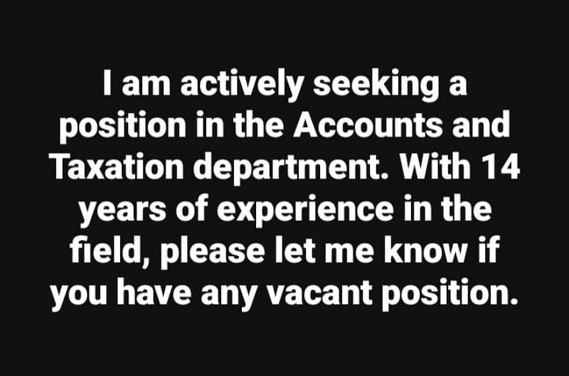 Accountant available with 14 years experience 0