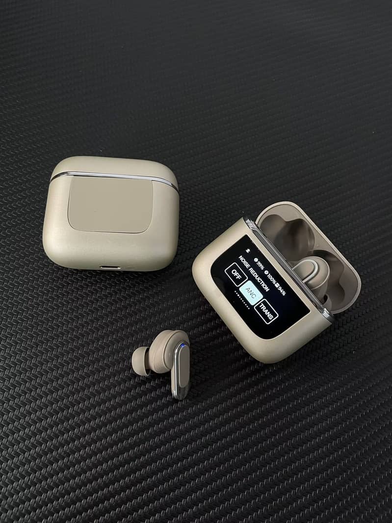 LCD Touchscreen Golden Airpods with ANC/ENC 1