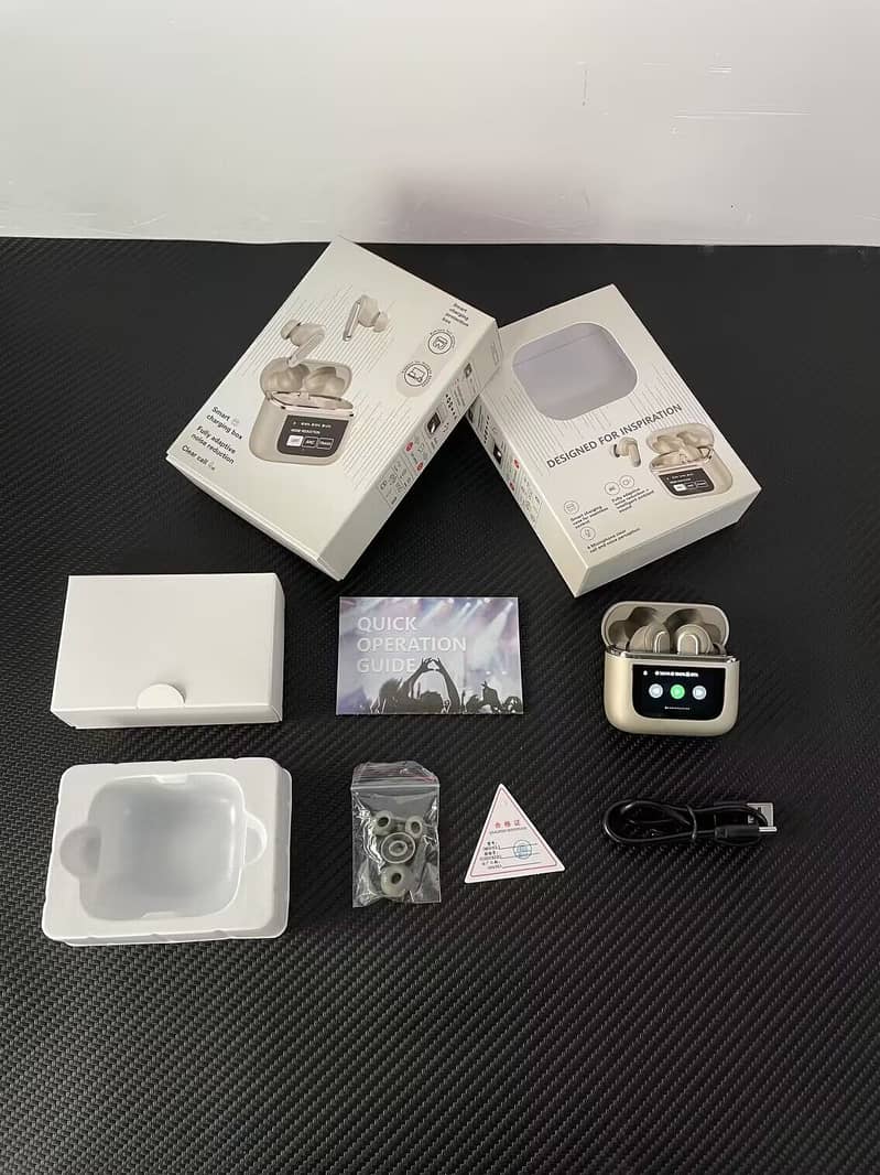 LCD Touchscreen Golden Airpods with ANC/ENC 3