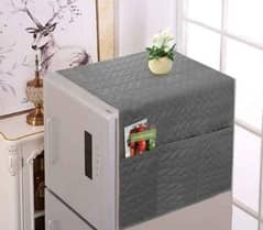 1pc Quilted Fridge cover with 4 pockets
