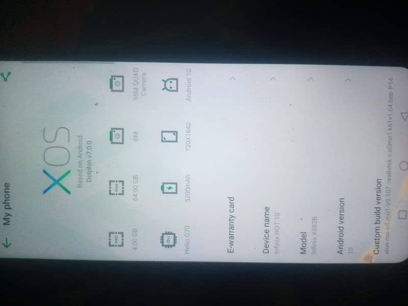 Infinix hot10 10/9 conditions argent sale without box but I'dcard copy 1