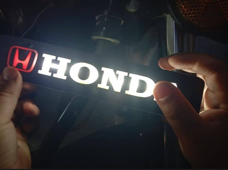 HONDA led front monogram number plate 1