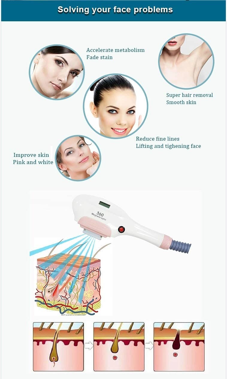 4in1 IPL multifunctional hair removal laser machine 4 handles 1