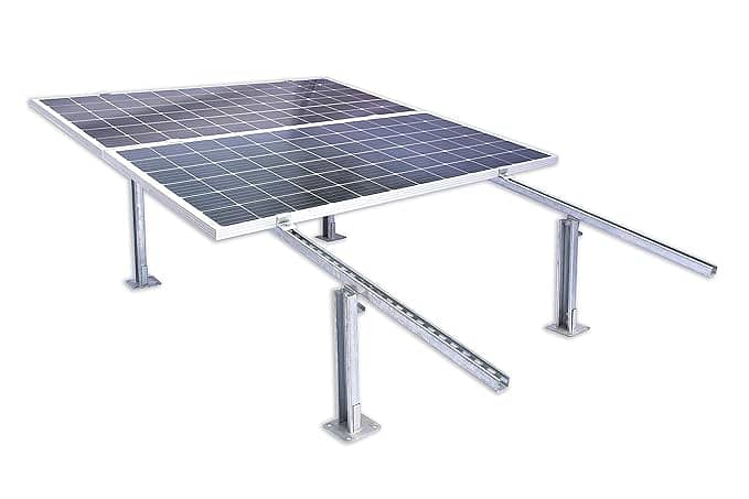 Galvenized Iron Solar Panel Stand for 3 Panels; Capacity(315-610) Watt 0