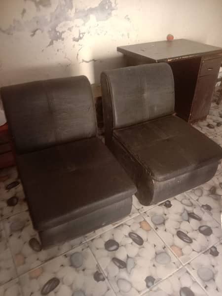 2 black offcie sofa type chairs 0