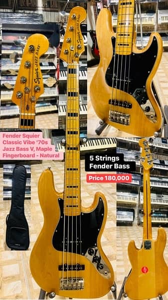 Fender Squier Classic Vibe '70s J Bass V, Maple Fingerboard - Natural 0