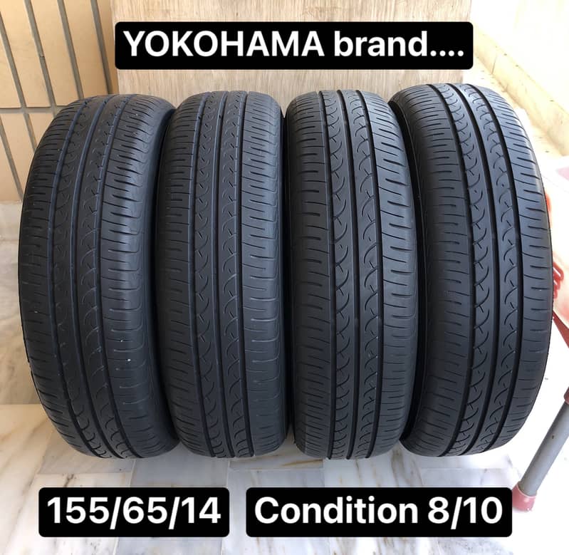 4tyres set 155/65R14 (YOKOHAMA)(condition 8/10) 0