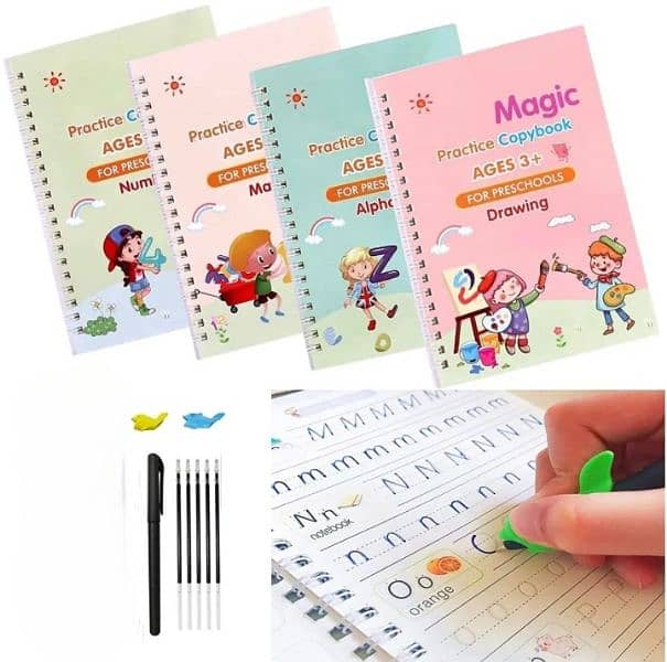 4 Pcs Set Magic Practice Copybook Book For Kids Calligraphy 0