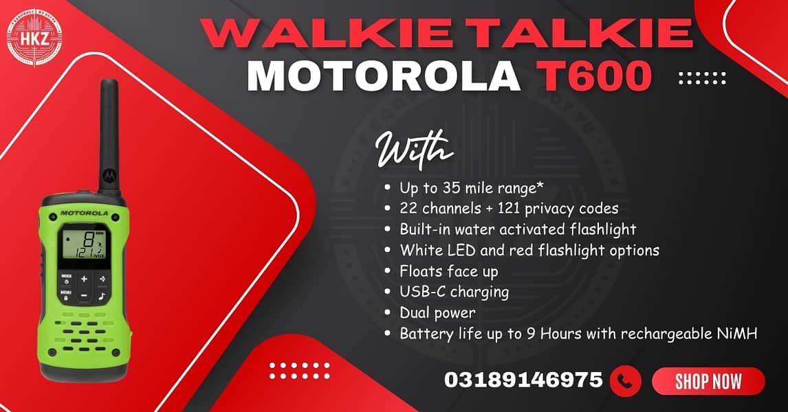 Walkie Talkie | Wireless Set Official Motorola T600/Two Way Radio 0