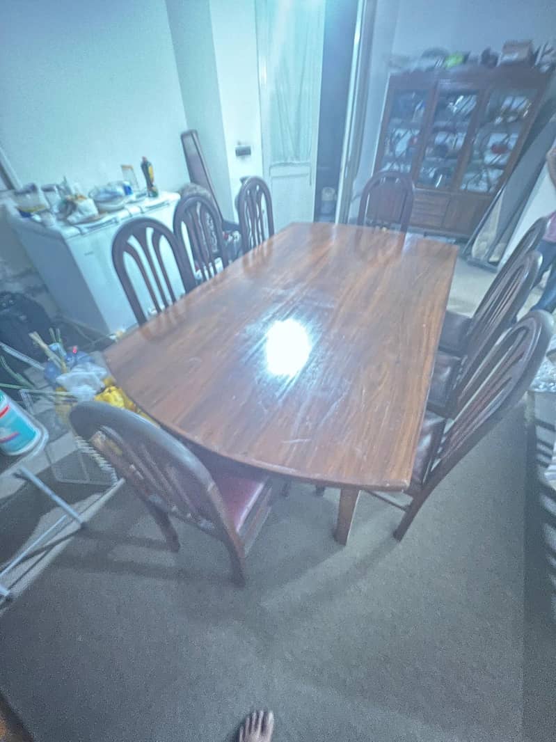 Solid Wood Dining Table Set with 8 Chairs for Sale 0
