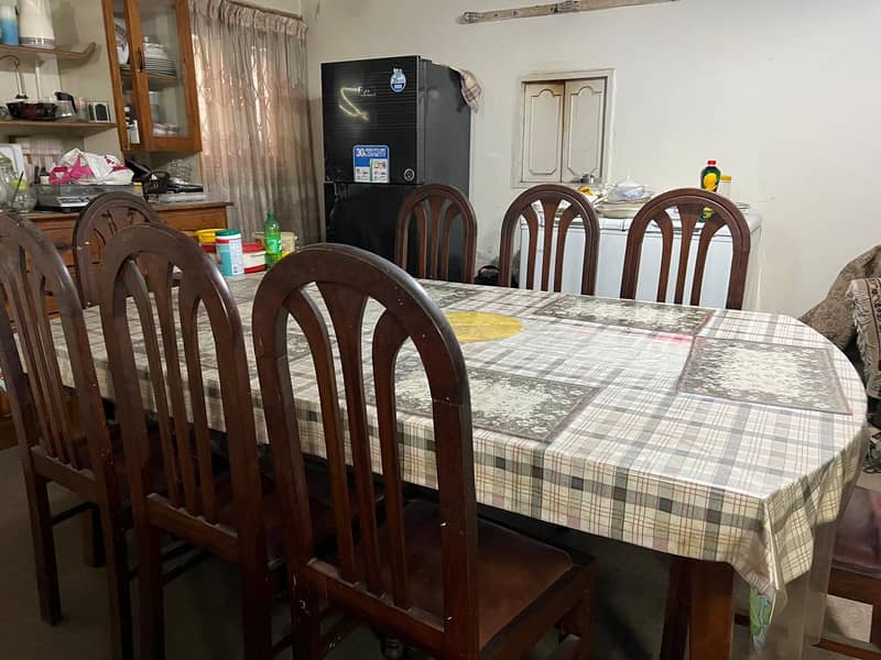 Solid Wood Dining Table Set with 8 Chairs for Sale 3