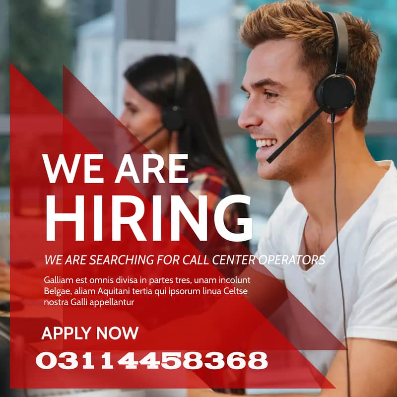 Jobs Available for Call Center, Urgently Hiring Male + Femal 0