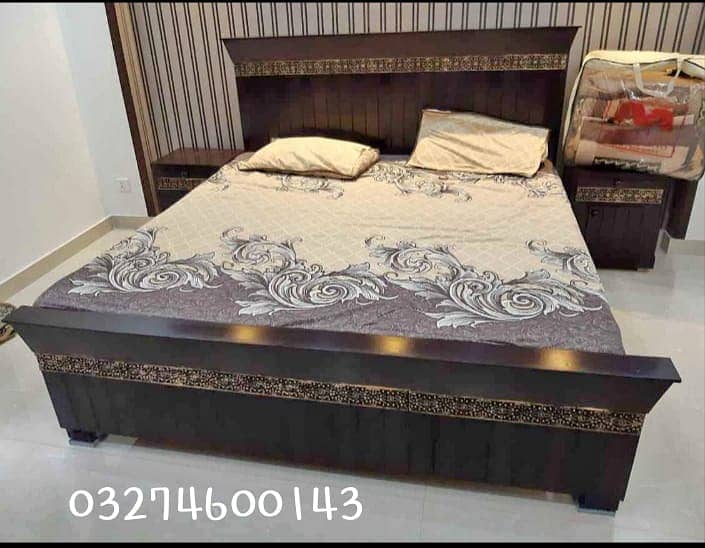 bed / double bed / king size bed / wooden bed / bed set / bedroom set 0