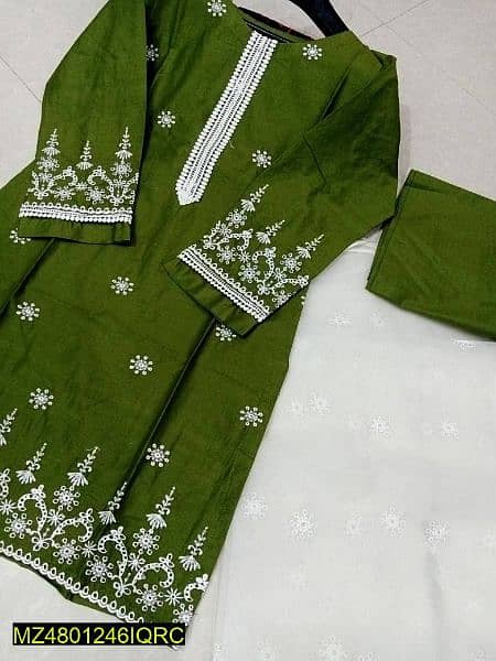 3 pcs women's stitched cotton lawn chikankari 1