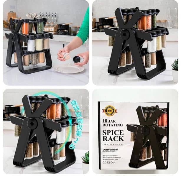 18 Jar Rotating Spice Rack 0