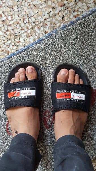 selling 2 slides :ADIDAS AND TOMMY HILFIGER  in brand new condition 1