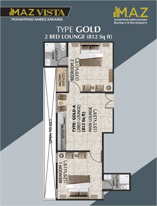 2 BED DD ON 4 FLOOR WITH LIFT AVAILABLE FOR BOOKING ON 10 MONTHS INSTALLMENT PLAN 6