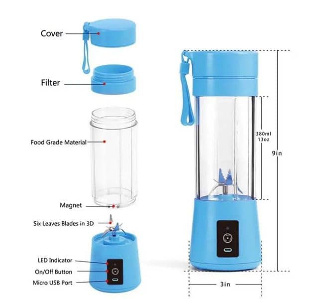 portable USB mini electric juicer mixer 2