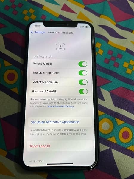 iPhone X pta approved 64gb black colour 75% battery health 1