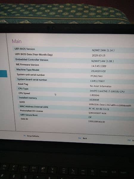 Lenovo X1 carbon corei7 10thgen 16gbram 512nvmessd 14inch fullhdscreen 2