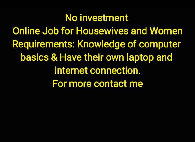 Online Job for Housewives & Girls 0