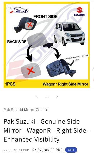 Wagonr VXL Geniune Side Mirror Right (Driver Side) 4