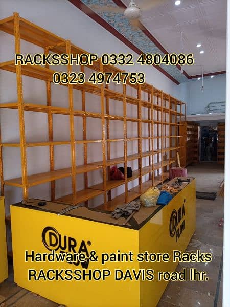 Oil store racks/ wall rack/ Gondola Rack/ cash counter/ Trolleys/ bins 14