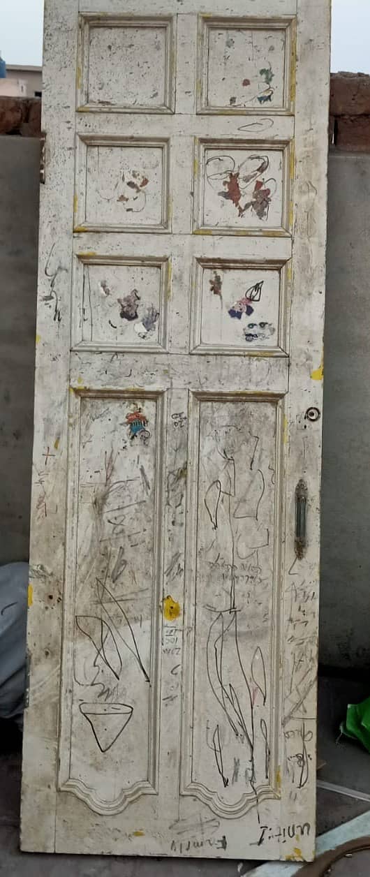 Used door of diyar wood size of each side is 2 feet height 6 feet 2