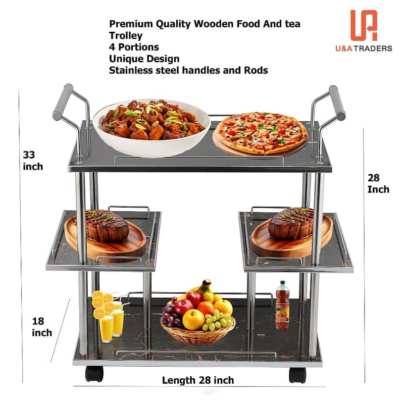 tea trolley/ wooden tea trolley/stylish tea trolley 3