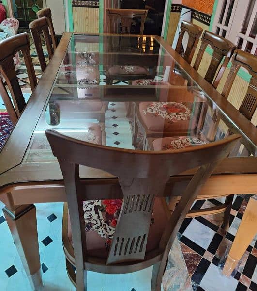 dinning table with glass topping 2