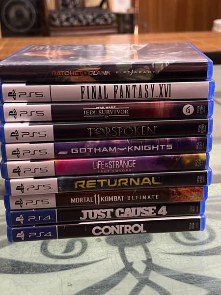 Ps5 Ratchet clank returnal Batman Jedi final fantasy mortal kombat 0