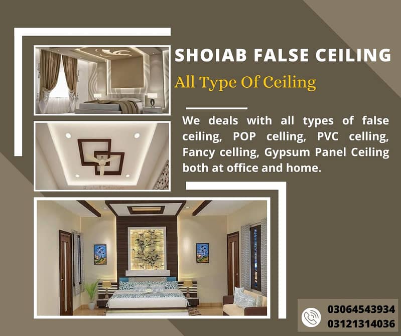 False Ceiling work, Hoom Decor , Pop false Ceiling servic 0