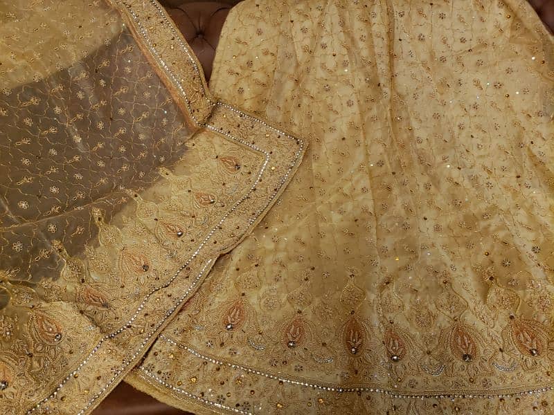 Golden lehnga with Dupatta 3