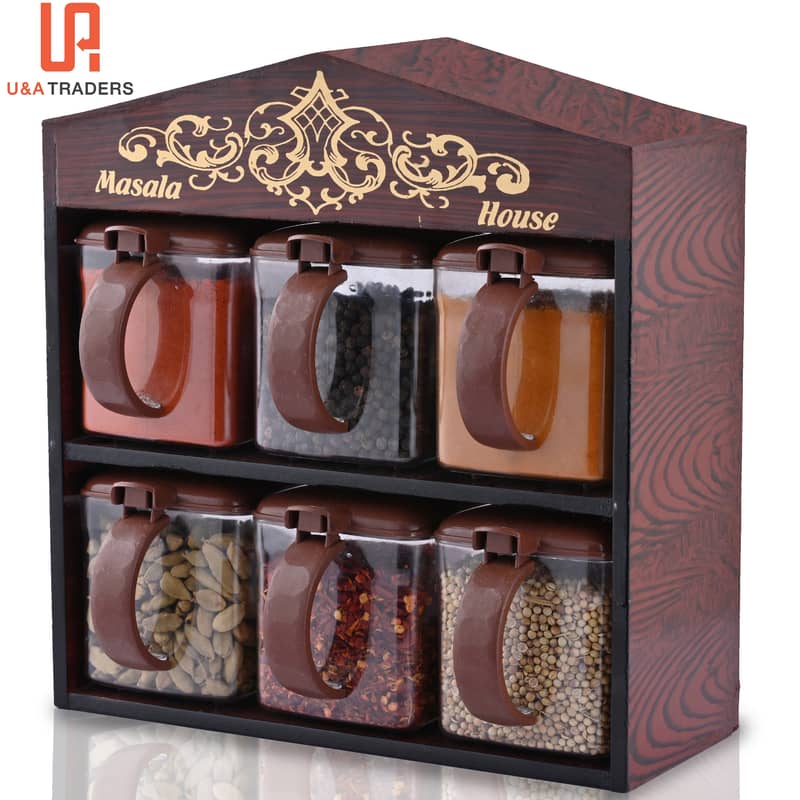 High quality wooden rack spice jars different designs 2