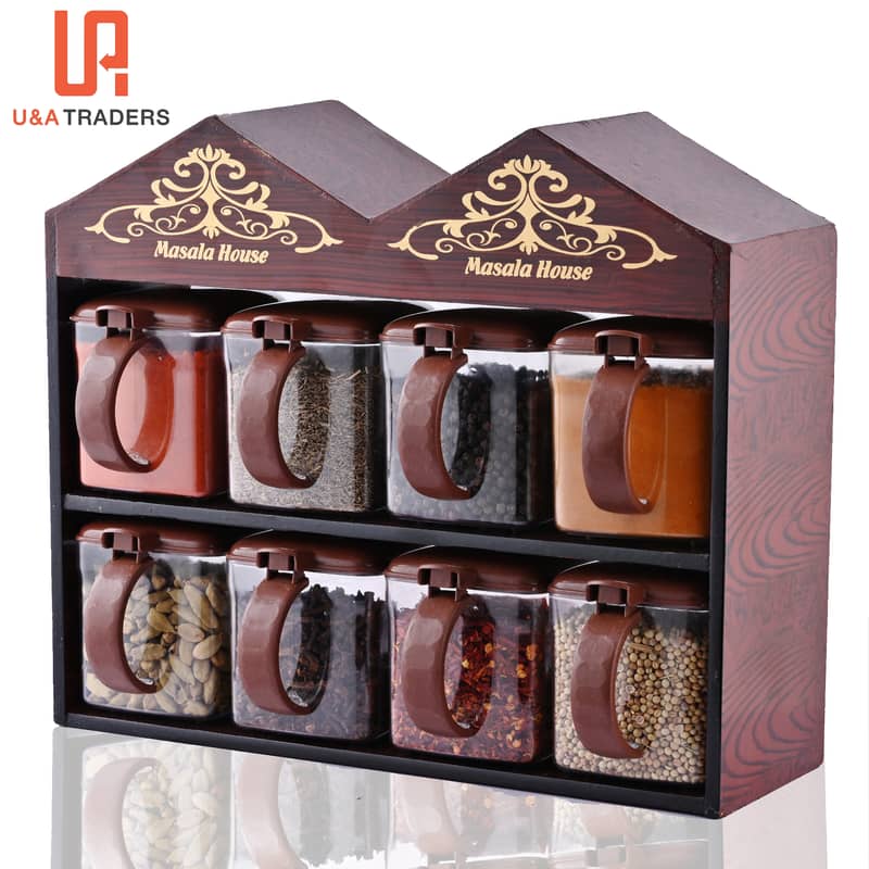 High quality wooden rack spice jars different designs 4