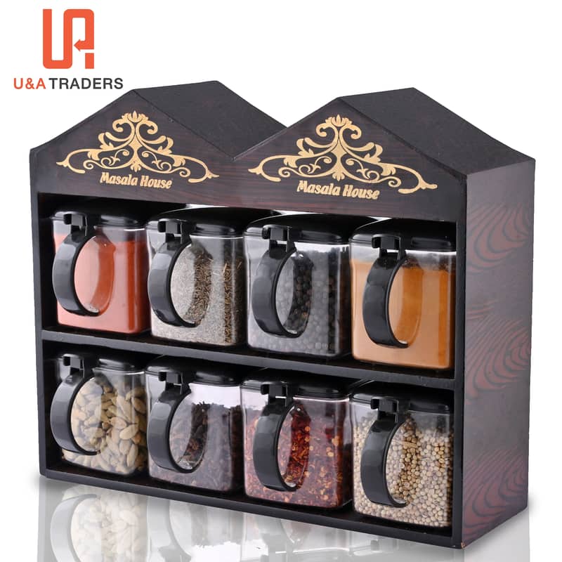 High quality wooden rack spice jars different designs 6