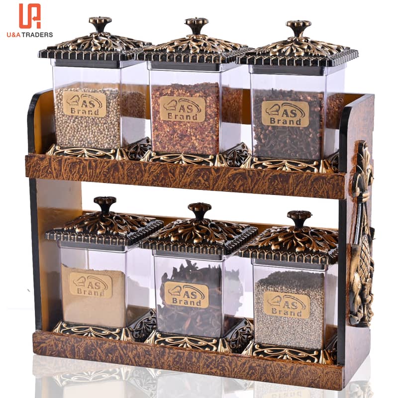 High quality wooden rack spice jars different designs 8